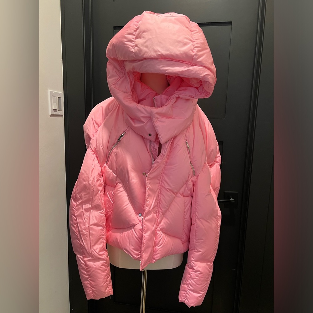 Chenpeng pink never worn puffer jacket .
